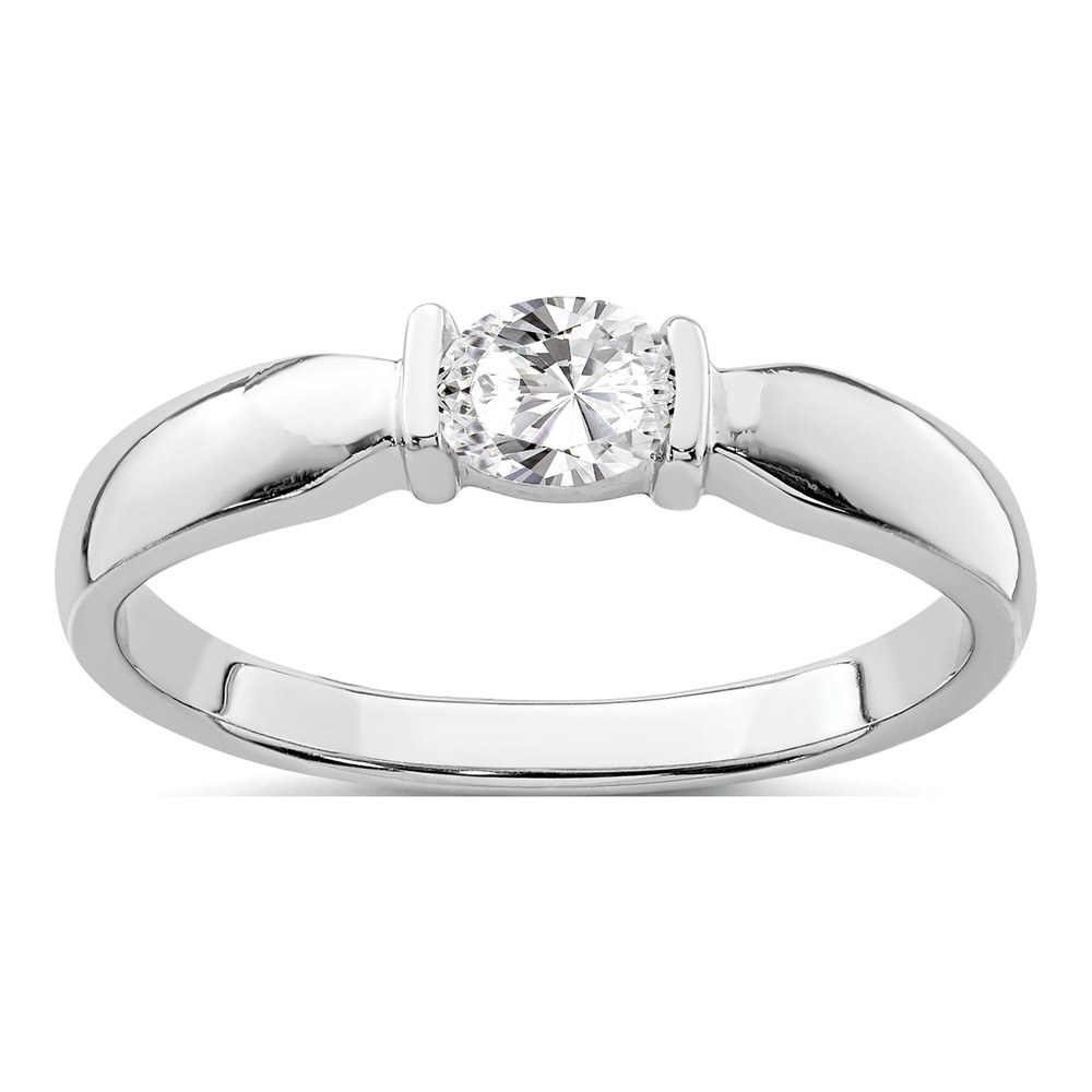 Sterling Silver CZ Oval Ring