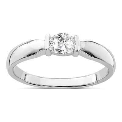 Sterling Silver CZ Oval Ring