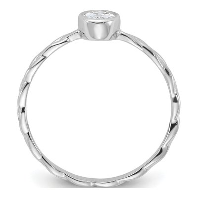Sterling Silver CZ Braided Ring – view 3