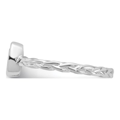 Sterling Silver CZ Braided Ring – view 4