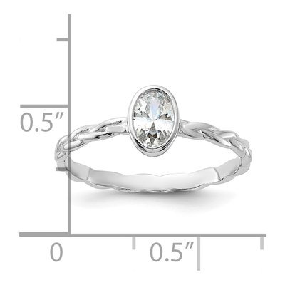 Sterling Silver CZ Braided Ring – view 6