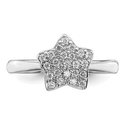 Sterling Silver CZ Star Ring – view 4