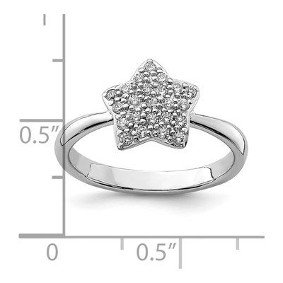 Sterling Silver CZ Star Ring – view 5