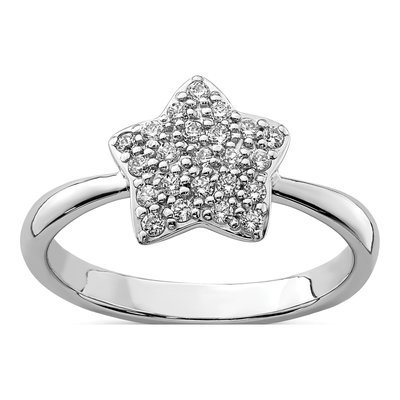 Sterling Silver CZ Star Ring