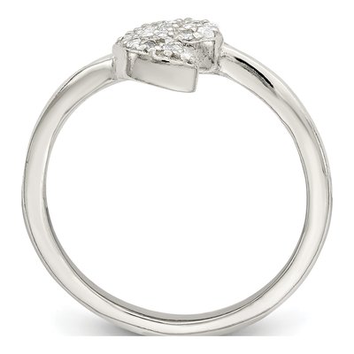 Sterling Silver CZ Leaf Wrap Ring – view 3