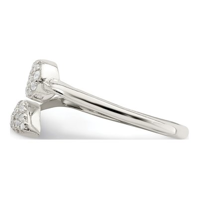 Sterling Silver CZ Leaf Wrap Ring – view 4
