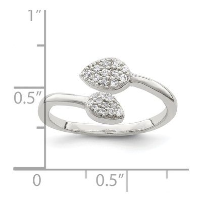 Sterling Silver CZ Leaf Wrap Ring – view 6