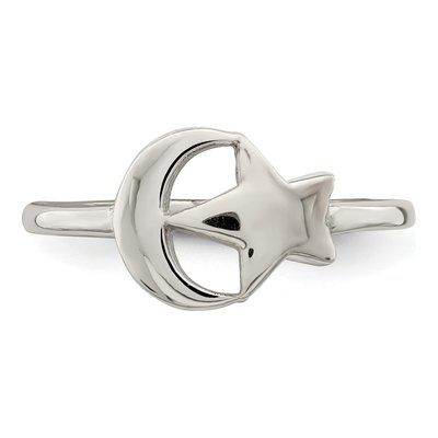 Rose Gold-Plated Sterling Silver Moon Star Ring – view 5