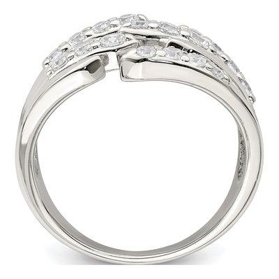 Sterling Silver CZ Fancy Band Ring – view 3