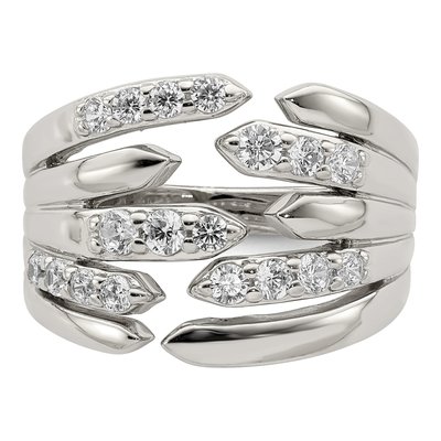 Sterling Silver CZ Fancy Band Ring – view 5