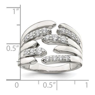 Sterling Silver CZ Fancy Band Ring – view 6