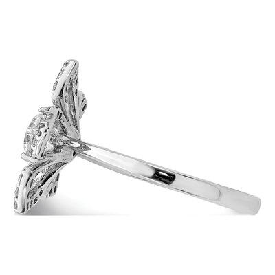 Sterling Silver CZ Flower Ring – view 5