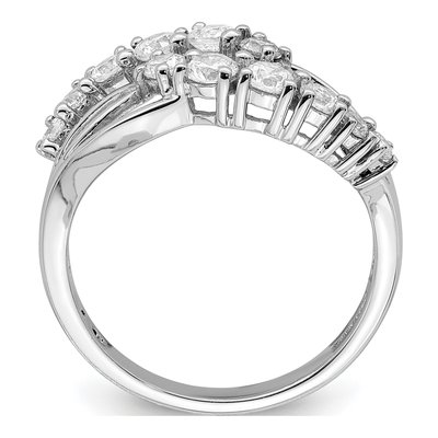 Sterling Silver Wave CZ Ring, Size 6 – view 2