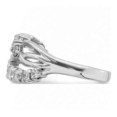 Sterling Silver Wave CZ Ring, Size 6 – view 4