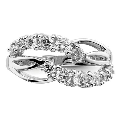 Sterling Silver Wave CZ Ring, Size 6 – view 5