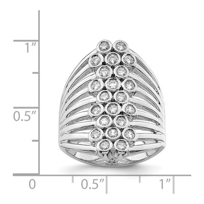 Sterling Silver CZ Multi-Row Bezel Ring – view 4