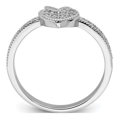 Sterling Silver CZ Heart Ring – view 3