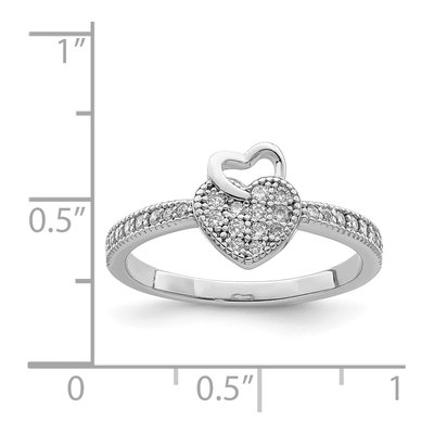 Sterling Silver CZ Heart Ring – view 4