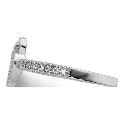Sterling Silver CZ Heart Ring – view 5