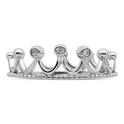 Sterling Silver CZ Crown Ring – view 6