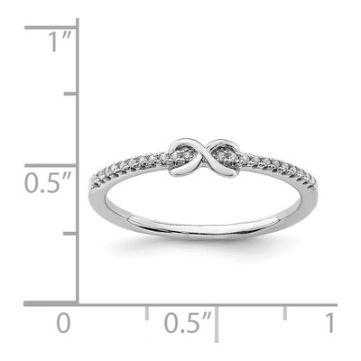 Sterling Silver CZ Infinity Ring – view 4