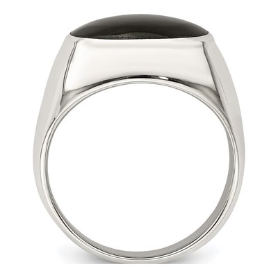 Sterling Silver Lab-Created Onyx Ring – view 3