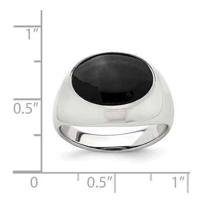 Sterling Silver Lab-Created Onyx Ring – view 4