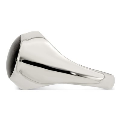 Sterling Silver Lab-Created Onyx Ring – view 5