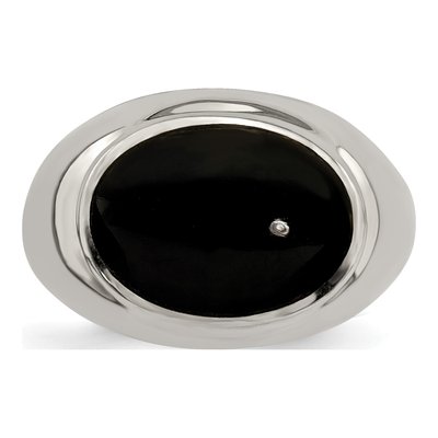 Sterling Silver Lab-Created Onyx Ring – view 6