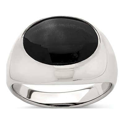 Sterling Silver Lab-Created Onyx Ring