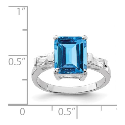 Sterling Silver Swiss Blue Topaz Ring – view 5
