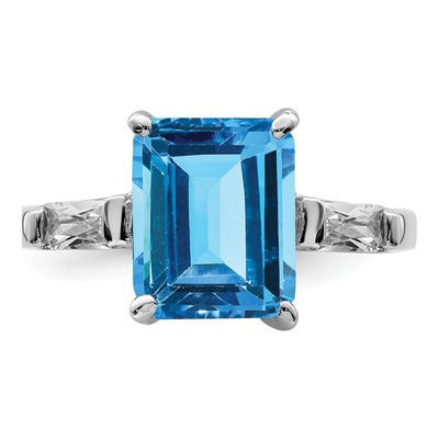 Sterling Silver Swiss Blue Topaz Ring – view 6