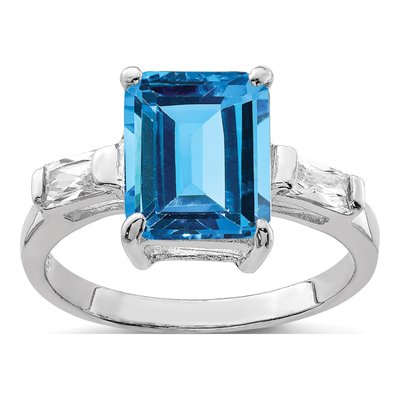 Sterling Silver Swiss Blue Topaz Ring