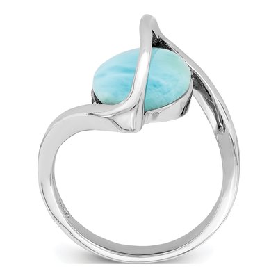Sterling Silver Larimar Twisted Ring – view 3