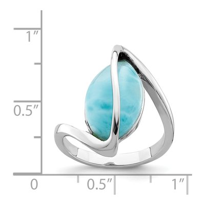 Sterling Silver Larimar Twisted Ring – view 5