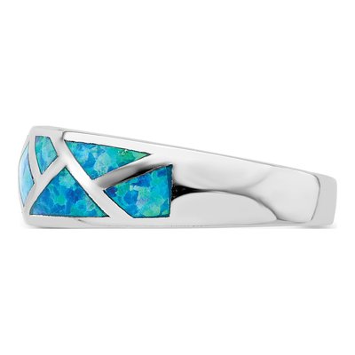 Sterling Silver Lab-Created Opal Ring – view 4