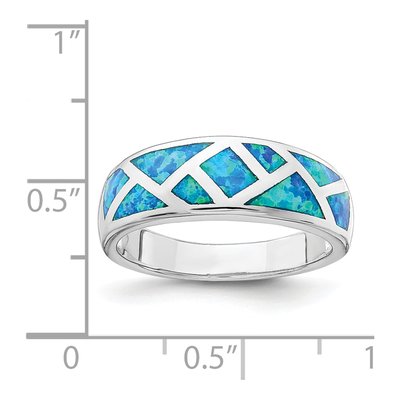 Sterling Silver Lab-Created Opal Ring – view 6