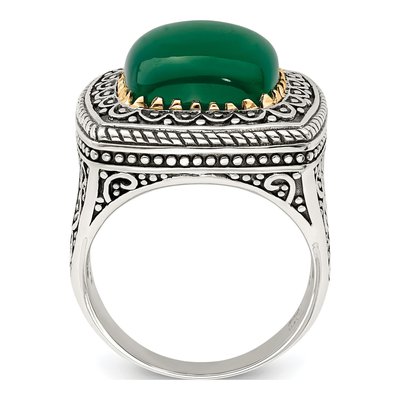 Sterling Silver & 14K Gold Onyx Ring – view 3