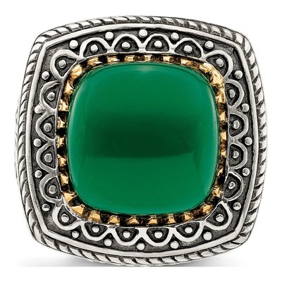 Sterling Silver & 14K Gold Onyx Ring – view 5