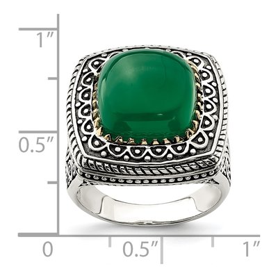 Sterling Silver & 14K Gold Onyx Ring – view 6