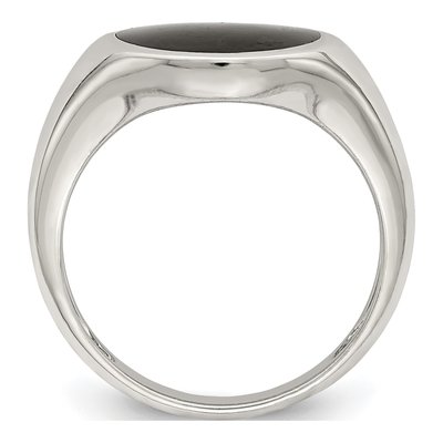 Sterling Silver Onyx Inlay Ring – view 3