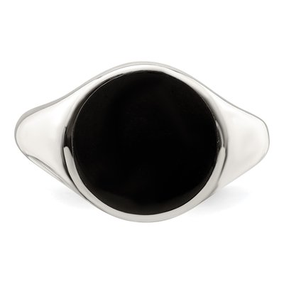 Sterling Silver Onyx Inlay Ring – view 5