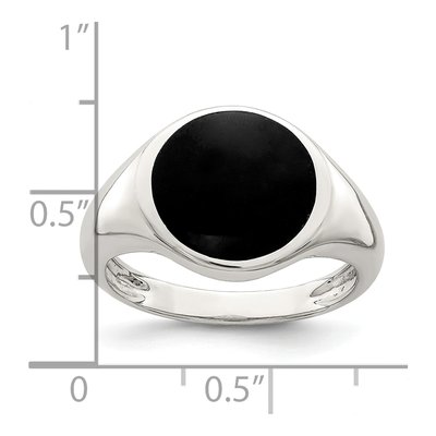 Sterling Silver Onyx Inlay Ring – view 6