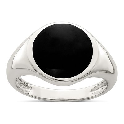 Sterling Silver Onyx Inlay Ring