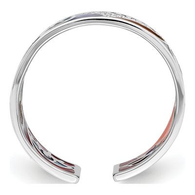 Sterling Silver CZ Multi-Color Enamel Cuff Ring – view 3