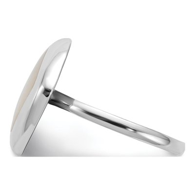 Sterling Silver Mother of Pearl Moon Ring – view 3