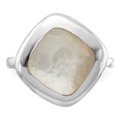 Sterling Silver Mother of Pearl Moon Ring – view 4