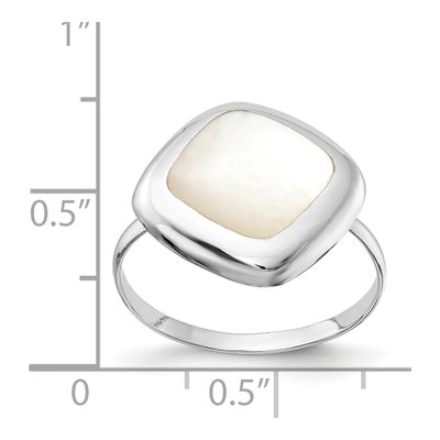 Sterling Silver Mother of Pearl Moon Ring – view 5