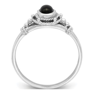 Sterling Silver Onyx Oval Ring – view 3