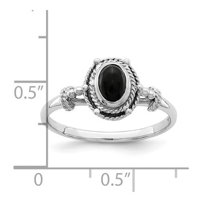 Sterling Silver Onyx Oval Ring – view 5